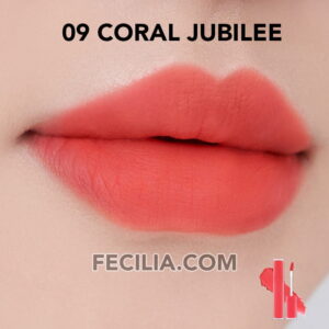 Son Romand Blur Fudge Tint 09 Coral Jubilee có độ bám màu tốt, lâu trôi