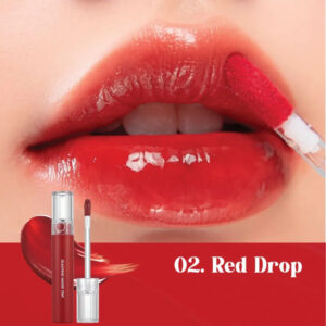 Son Romand Glasting Water Tint 02 Red Drop sở hữu tone màu đỏ thẫm nổi bật