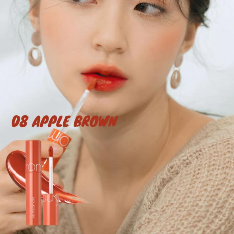 Romand 08 Apple Brown - Juicy Lasting Tint sở hữu tone màu cam đất tươi tắn, “nịnh da” bậc nhất